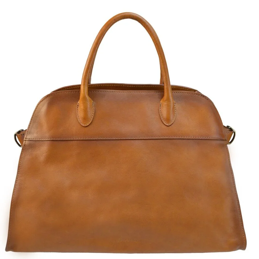 NWT ✅ Pratesi Firenze Italian Leather B548 Large Satchel With Side Buckles_8